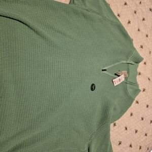 L.L. Bean Men's Textured Zip Up Sweater in Mint
